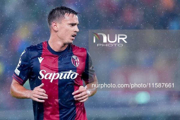 Nikola Moro of Bologna FC looks on during the UEFA Champions League 2024/25 League Phase MD1 match between Bologna FC and FC Shakhtar Donets...