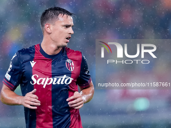 Nikola Moro of Bologna FC looks on during the UEFA Champions League 2024/25 League Phase MD1 match between Bologna FC and FC Shakhtar Donets...