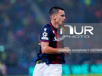 Nikola Moro of Bologna FC looks on during the UEFA Champions League 2024/25 League Phase MD1 match between Bologna FC and FC Shakhtar Donets...