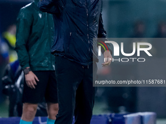 Marino Pusic head coach of FC Shakhtar Donetsk gestures during the UEFA Champions League 2024/25 League Phase MD1 match between Bologna FC a...