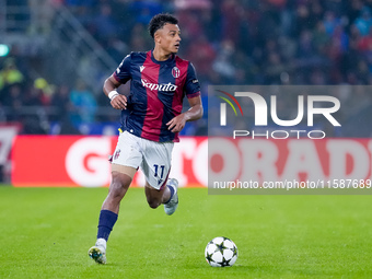 Dan Ndoye of Bologna FC during the UEFA Champions League 2024/25 League Phase MD1 match between Bologna FC and FC Shakhtar Donetsk at Stadio...