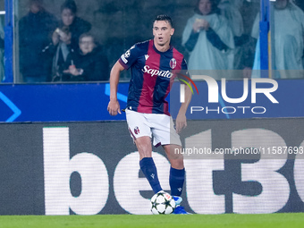 Nikola Moro of Bologna FC during the UEFA Champions League 2024/25 League Phase MD1 match between Bologna FC and FC Shakhtar Donetsk at Stad...