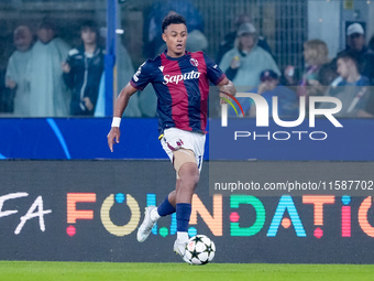 Dan Ndoye of Bologna FC during the UEFA Champions League 2024/25 League Phase MD1 match between Bologna FC and FC Shakhtar Donetsk at Stadio...