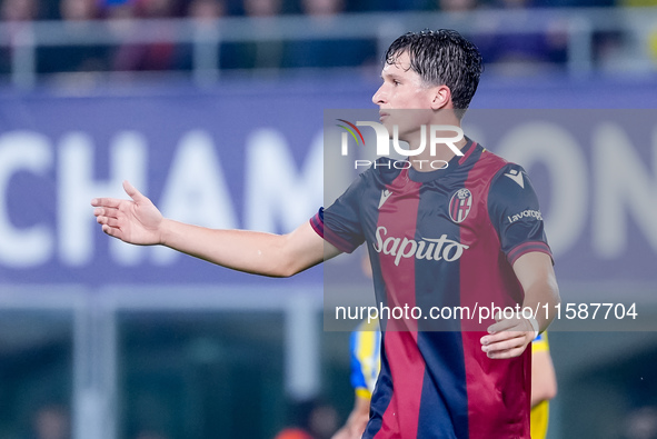 Giovanni Fabbian of Bologna FC during the UEFA Champions League 2024/25 League Phase MD1 match between Bologna FC and FC Shakhtar Donetsk at...