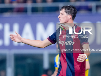 Giovanni Fabbian of Bologna FC during the UEFA Champions League 2024/25 League Phase MD1 match between Bologna FC and FC Shakhtar Donetsk at...