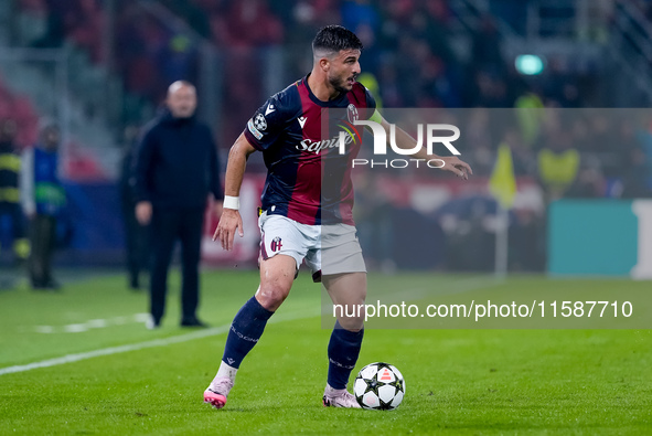 Riccardo Orsolini of Bologna FC during the UEFA Champions League 2024/25 League Phase MD1 match between Bologna FC and FC Shakhtar Donetsk a...