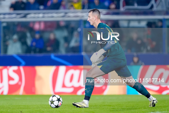 Dmytro Riznyk of FC Shakhtar Donetsk during the UEFA Champions League 2024/25 League Phase MD1 match between Bologna FC and FC Shakhtar Done...