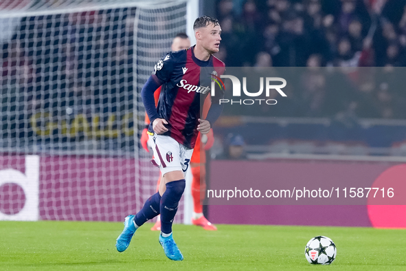 Sam Beukema of Bologna FC during the UEFA Champions League 2024/25 League Phase MD1 match between Bologna FC and FC Shakhtar Donetsk at Stad...