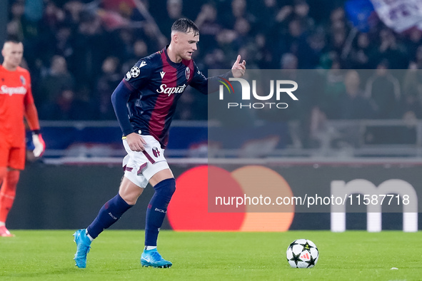 Sam Beukema of Bologna FC during the UEFA Champions League 2024/25 League Phase MD1 match between Bologna FC and FC Shakhtar Donetsk at Stad...