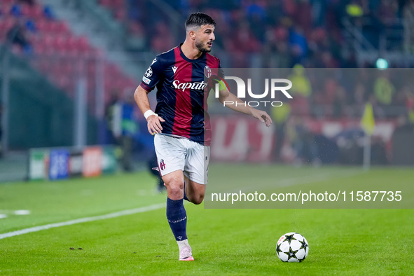 Riccardo Orsolini of Bologna FC during the UEFA Champions League 2024/25 League Phase MD1 match between Bologna FC and FC Shakhtar Donetsk a...