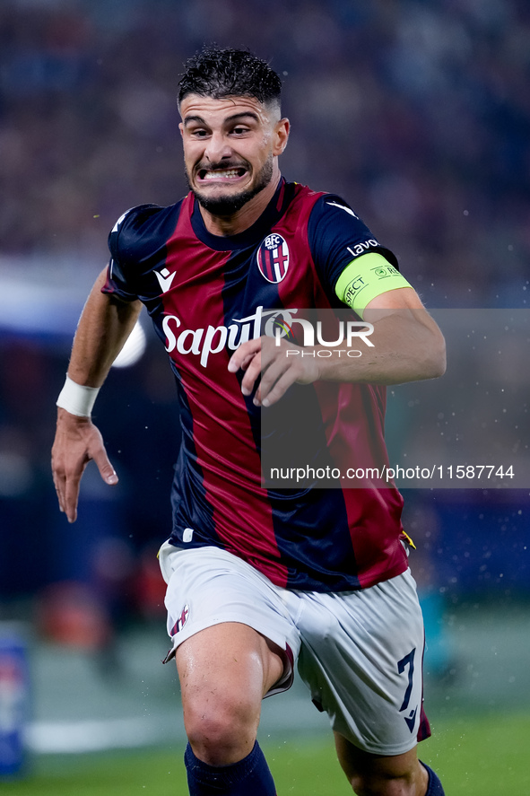 Riccardo Orsolini of Bologna FC during the UEFA Champions League 2024/25 League Phase MD1 match between Bologna FC and FC Shakhtar Donetsk a...