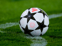 Official UEFA Champions league match ball during the UEFA Champions League 2024/25 League Phase MD1 match between Bologna FC and FC Shakhtar...