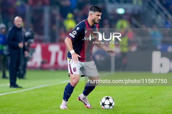 Riccardo Orsolini of Bologna FC during the UEFA Champions League 2024/25 League Phase MD1 match between Bologna FC and FC Shakhtar Donetsk a...