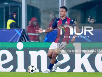 Dan Ndoye of Bologna FC during the UEFA Champions League 2024/25 League Phase MD1 match between Bologna FC and FC Shakhtar Donetsk at Stadio...