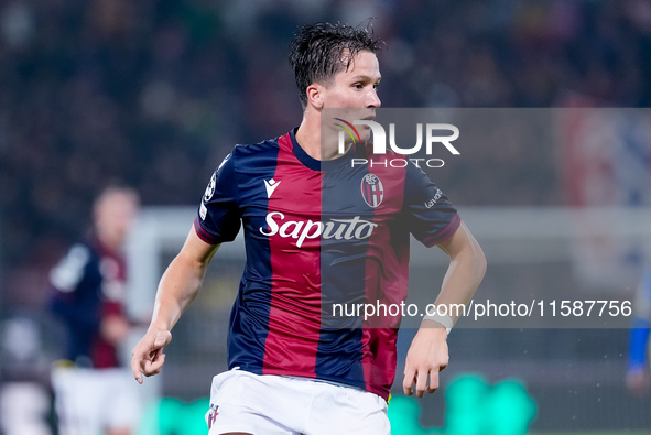 Giovanni Fabbian of Bologna FC during the UEFA Champions League 2024/25 League Phase MD1 match between Bologna FC and FC Shakhtar Donetsk at...