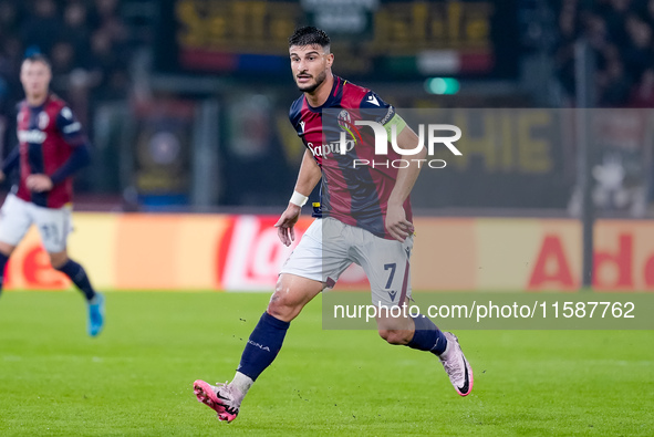 Riccardo Orsolini of Bologna FC during the UEFA Champions League 2024/25 League Phase MD1 match between Bologna FC and FC Shakhtar Donetsk a...