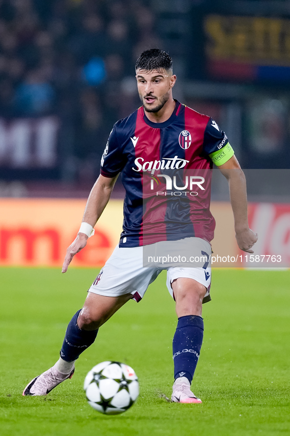 Riccardo Orsolini of Bologna FC during the UEFA Champions League 2024/25 League Phase MD1 match between Bologna FC and FC Shakhtar Donetsk a...