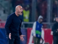 Vincenzo Italiano head coach of Bologna FC yells during the UEFA Champions League 2024/25 League Phase MD1 match between Bologna FC and FC S...