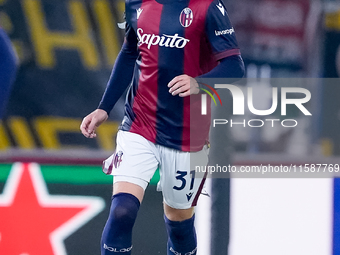 Sam Beukema of Bologna FC during the UEFA Champions League 2024/25 League Phase MD1 match between Bologna FC and FC Shakhtar Donetsk at Stad...