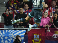 Benjamin Sesko centre-forward of RB Leipzig and Slovenia celebrates after scoring his sides first goal during the UEFA Champions League 2024...