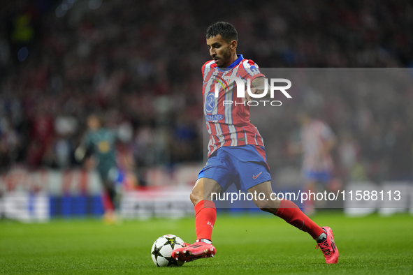 Angel Correa right winger of Atletico de Madrid and Argentina in action during the UEFA Champions League 2024/25 League Phase MD1 match betw...