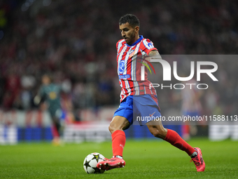 Angel Correa right winger of Atletico de Madrid and Argentina in action during the UEFA Champions League 2024/25 League Phase MD1 match betw...