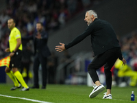 Marco Rose head coach of RB Leipzig reacts during the UEFA Champions League 2024/25 League Phase MD1 match between Atletico de Madrid and RB...