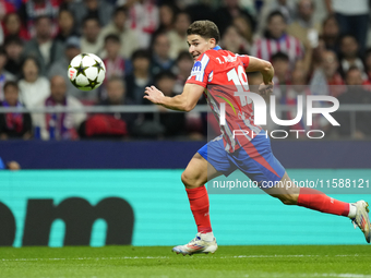 Julian Alvarez centre-forward of Atletico de Madrid and Argentina during the UEFA Champions League 2024/25 League Phase MD1 match between At...