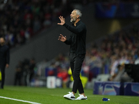 Marco Rose head coach of RB Leipzig reacts during the UEFA Champions League 2024/25 League Phase MD1 match between Atletico de Madrid and RB...