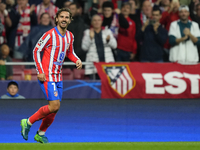 Antoine Griezmann second striker of Atletico de Madrid and France celebrates after scoring his sides first goal during the UEFA Champions Le...