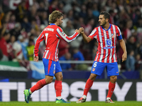 Antoine Griezmann second striker of Atletico de Madrid and France celebrates after scoring his sides first goal during the UEFA Champions Le...