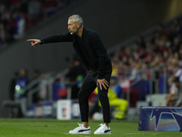 Marco Rose head coach of RB Leipzig reacts during the UEFA Champions League 2024/25 League Phase MD1 match between Atletico de Madrid and RB...