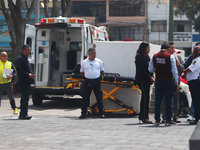 Mexican citizens take part in the 2024 National drill for a hypothetical earthquake of magnitude 7.5 on the Richter scale with an epicenter...