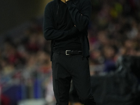 Marco Rose head coach of RB Leipzig reacts during the UEFA Champions League 2024/25 League Phase MD1 match between Atletico de Madrid and RB...