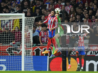 Jose Maria Gimenez centre-back of Atletico de Madrid and Uruguay and Jan Oblak goalkeeper of Atletico de Madrid and Slovenia  in action duri...