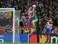 Jose Maria Gimenez centre-back of Atletico de Madrid and Uruguay and Jan Oblak goalkeeper of Atletico de Madrid and Slovenia  in action duri...