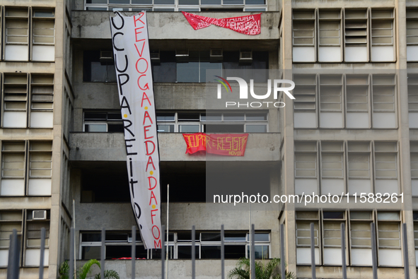 In Rio de Janeiro, Brazil, on September 19, 2024, UERJ student movement resists and demands the return of scholarship cuts, occupying the UE...