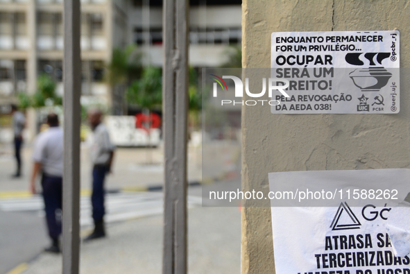 In Rio de Janeiro, Brazil, on September 19, 2024, UERJ student movement resists and demands the return of scholarship cuts, occupying the UE...