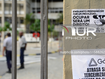 In Rio de Janeiro, Brazil, on September 19, 2024, UERJ student movement resists and demands the return of scholarship cuts, occupying the UE...