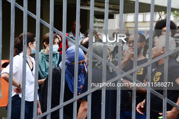 In Rio de Janeiro, Brazil, on September 19, 2024, UERJ student movement resists and demands the return of scholarship cuts, occupying the UE...