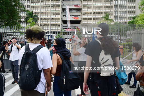 In Rio de Janeiro, Brazil, on September 19, 2024, UERJ student movement resists and demands the return of scholarship cuts, occupying the UE...