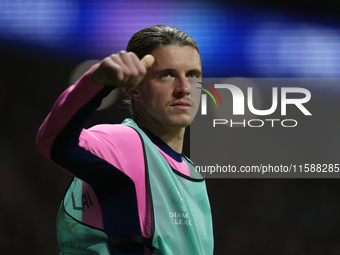 Conor Gallagher central midfield of Atletico de Madrid and England during the warm-up before the UEFA Champions League 2024/25 League Phase...