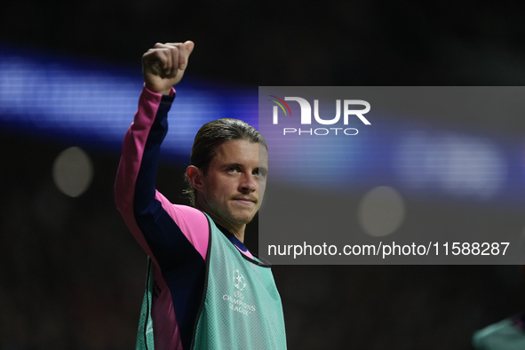 Conor Gallagher central midfield of Atletico de Madrid and England during the warm-up before the UEFA Champions League 2024/25 League Phase...