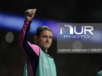 Conor Gallagher central midfield of Atletico de Madrid and England during the warm-up before the UEFA Champions League 2024/25 League Phase...