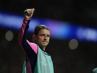 Conor Gallagher central midfield of Atletico de Madrid and England during the warm-up before the UEFA Champions League 2024/25 League Phase...