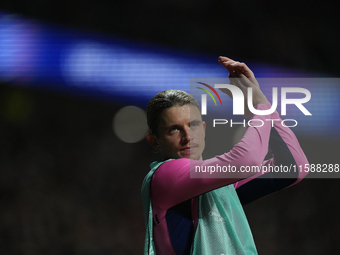 Conor Gallagher central midfield of Atletico de Madrid and England during the warm-up before the UEFA Champions League 2024/25 League Phase...