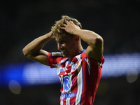 Marcos Llorente central midfield of Atletico de Madrid and Spain lament a failed occasion during the UEFA Champions League 2024/25 League Ph...