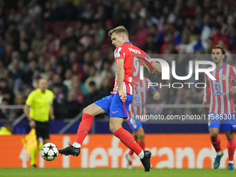 Alexander Sorloth centre-forward of Atletico de Madrid and Norway during the UEFA Champions League 2024/25 League Phase MD1 match between At...