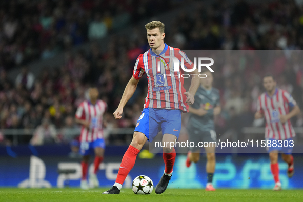 Alexander Sorloth centre-forward of Atletico de Madrid and Norway in action during the UEFA Champions League 2024/25 League Phase MD1 match...