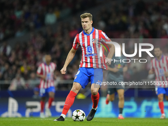 Alexander Sorloth centre-forward of Atletico de Madrid and Norway in action during the UEFA Champions League 2024/25 League Phase MD1 match...